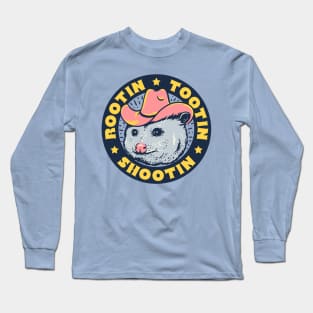 Rootin Tootin Shootin - Cowboy Advice | Poss Possum Opossum | Dark Frame Long Sleeve T-Shirt